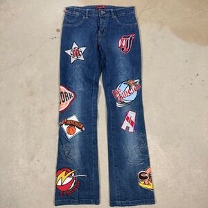 Soho Jeans Women Size 5 Flared Patch Embellished Jeans New York Los Angeles